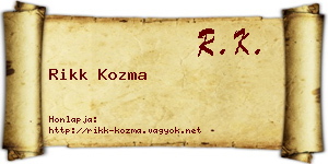 Rikk Kozma névjegykártya